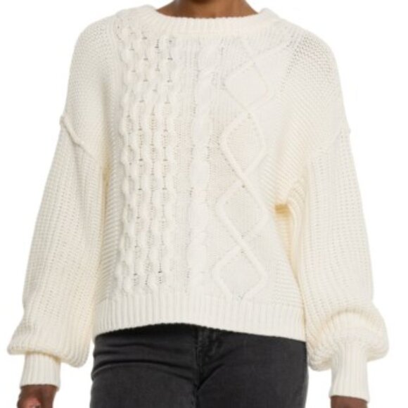 Free People Sweaters - Free People Dream Cable Crewneck Sweater Size Small in Cream